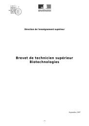 Brevet de technicien supÃ©rieur Biotechnologies - MinistÃ¨re de l ...