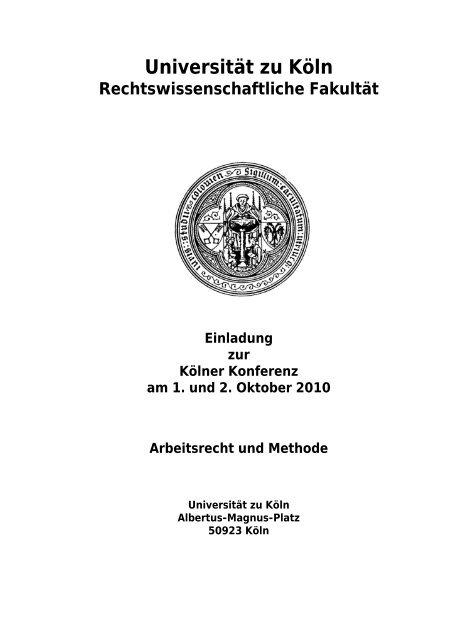 Kölner Konferenz Arbeitsrecht und Methode