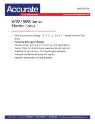 8700 / 8800 Series Mortise Locks - Accurate Lock and Hardware