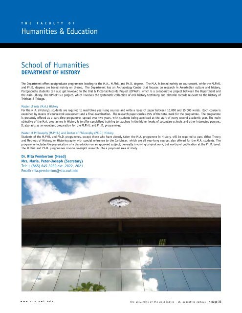 postgraduate prospectus - The University of the West Indies, St ...