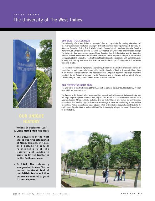 postgraduate prospectus - The University of the West Indies, St ...