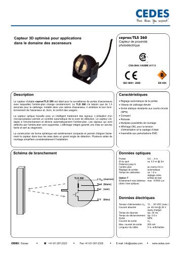 Description SchÃ©ma de branchement ceprox/TLS 260 ... - Cedes.com