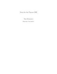 Notes for the Physics GRE - Harvard University Department of Physics