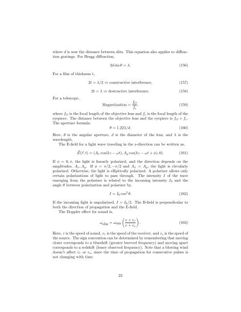 Notes for the Physics GRE - Harvard University Department of Physics