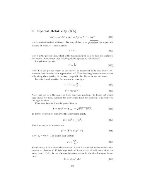 Notes for the Physics GRE - Harvard University Department of Physics