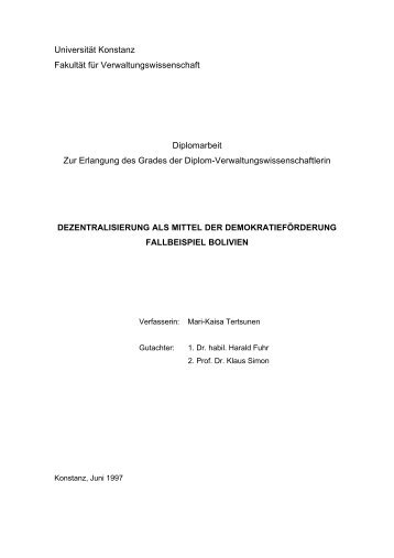 Universität Konstanz Fakultät für Verwaltungswissenschaft ...