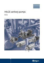 HILGE sanitary pumps - Shanley Pump and Equipment, Inc.