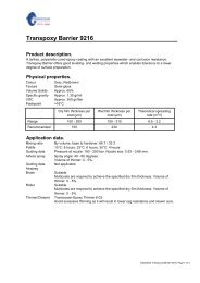 Product Data Sheet Transpoxy Barrier 9216 - Transocean Coatings
