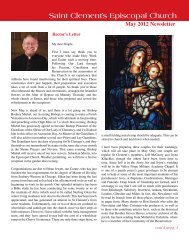 Saint Clement's Episcopal Church May 2012 Newsletter