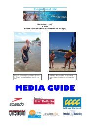 2007 Gold Coast Mile - Media Guide - Hanson Sport Media