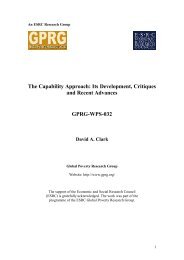 The Capability Approach - University of Oxford