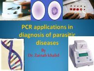 PCR applications in diagnosis of parasitic diseases