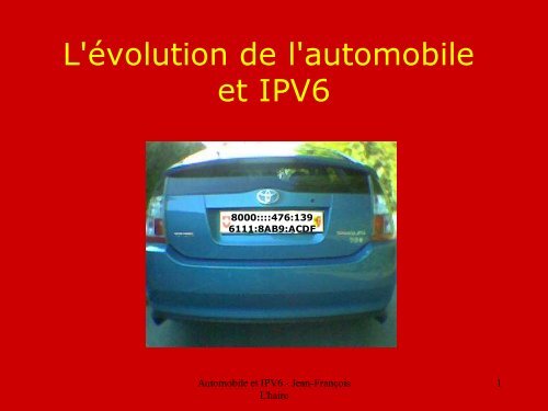 Automobile et IPV6 - Site de Jean-FranÃ§ois L'haire
