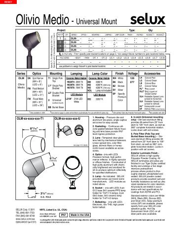 Olivio Medio - Universal spec sheet - Selux