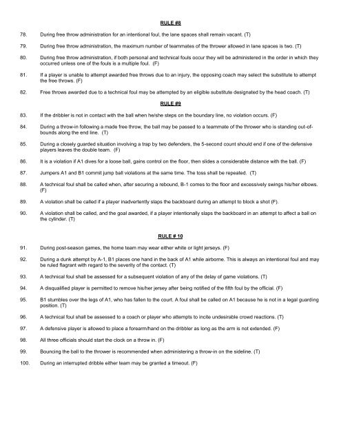 2010-11 ghsa basketball rules study guide - ccjbc