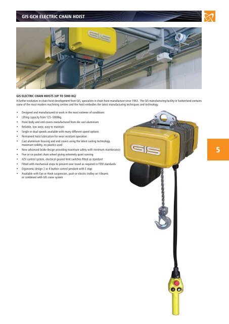 GIS GCH ELECTRIC CHAIN HOIST - Lift Turn Move