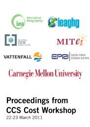 Proceedings from CCS Cost Workshop - Global CCS Institute
