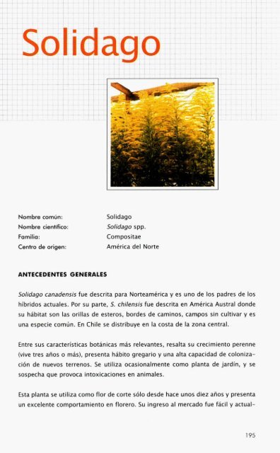 Especies florÃ­colas evaluadas en Chile