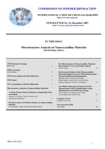 Microstructure Analysis of Nanocrystalline Materials - Max Planck ...