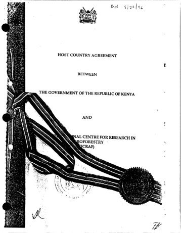 HOST COUNTRY AGREEMENT THE ... - CGIAR Library