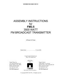 ASSEMBLY INSTRUCTIONS for FM3.5 3500 WATT FM ... - Nautel