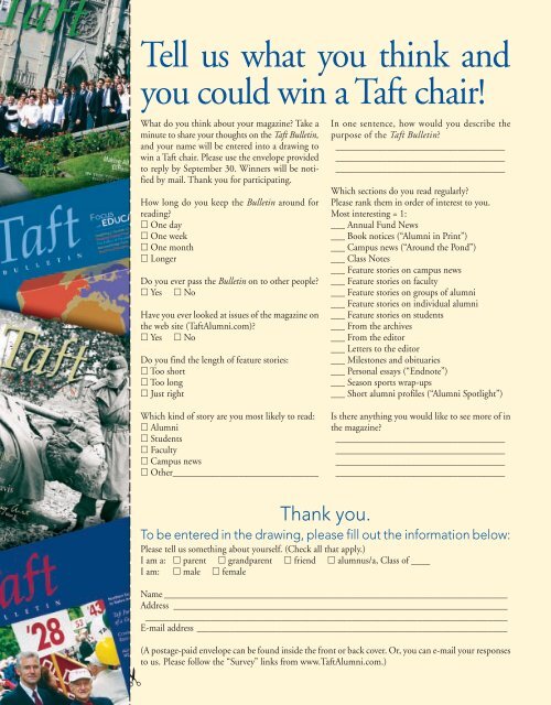 alumni day - The Taft School