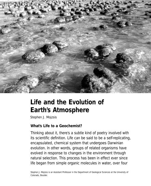 "Life and the Evolution of Earth's Atmosphere." Earth