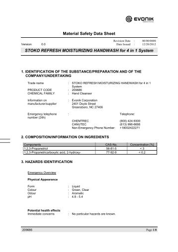 MSDS - STOKO Skin Care