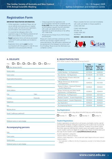 Registration Form - Tour Hosts Pty Limited