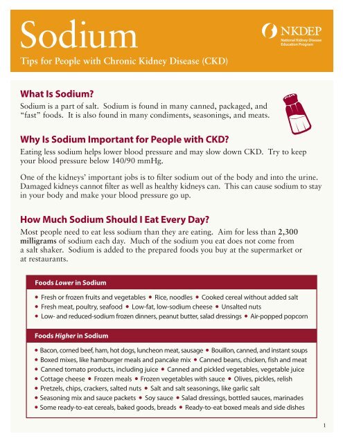 Sodium: Nutrition Tips for People with CKD - National Kidney ...