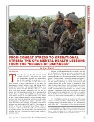 FROM COMbAT STRESS TO OpERATiONAl STRESS: ThE CF's ...