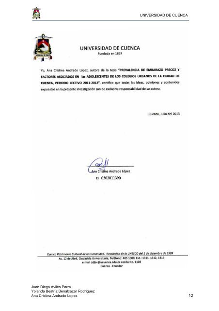 universidad de cuenca facultad de ciencias médicas escuela de ...