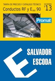 Tarifa-Catálogo Conductos Promat - Salvador Escoda SA