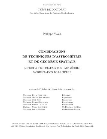 Philippe Yaya COMBINAISONS DE TECHNIQUES D ... - IERS