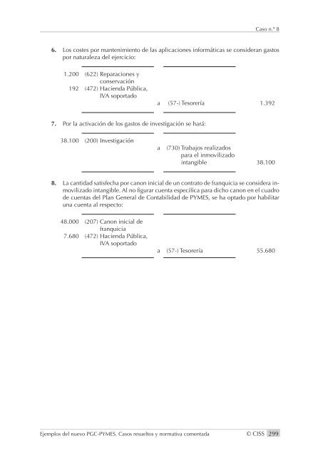 Ejemplos del nuevo PGC PYMES. Casos resueltos y ... - CISS