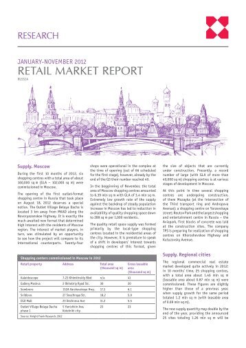 RETAIL MARKET REPORT - Knight Frank