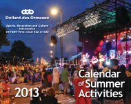 Calendar of Summer Activities - Ville de Dollard-des-Ormeaux