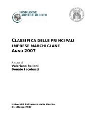 Classifica delle principali imprese marchigiane - Marche Innovazione