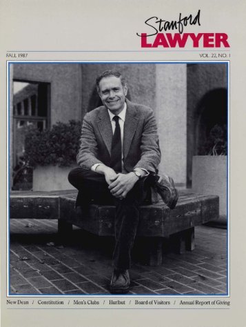 Fall 1987 – Issue 38 - Stanford Lawyer - Stanford University