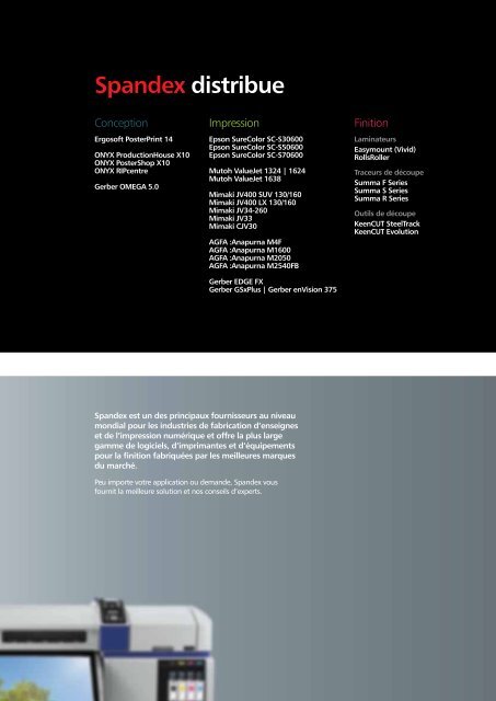 brochure Spandex spéciale équipements (PDF)