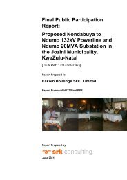 Final Public Participation Report: Proposed ... - SRK Consulting