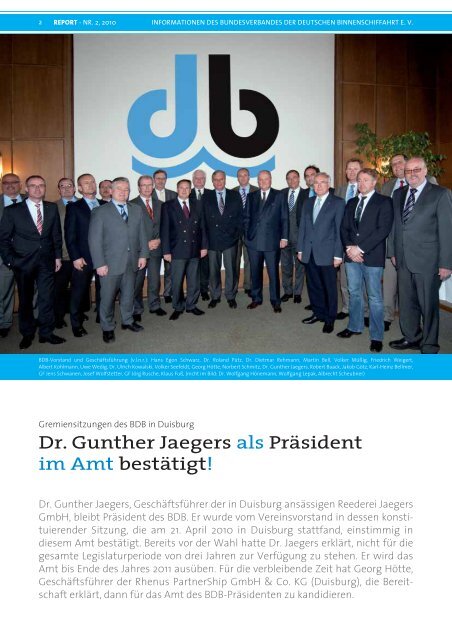 Dr. Gunther Jaegers als Präsident im Amt bestätigt!