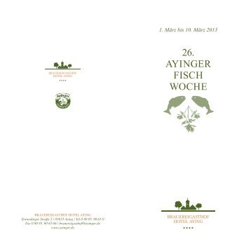 AYINGER FISCH WOCHE 26. - brauereigasthof hotel aying