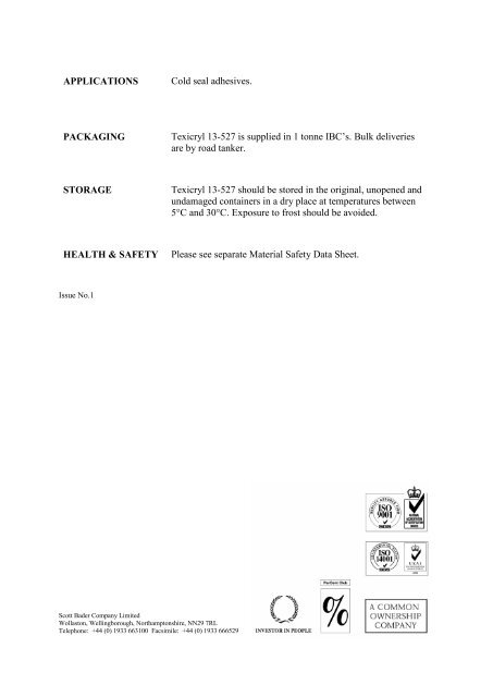 Data Sheet Texicryl 13-527 (Africa) - Scott Bader