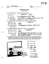 Pythagorean Theorem - Word Problems - Worksheet - PTW