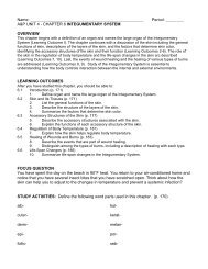 A&P UNIT 4 - CHAPTER 6 INTEGUMENTARY SYSTEM OVERVI