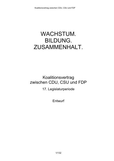 Gesamt-Entwurf Koalitionsvertrag