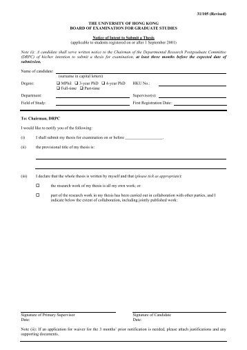 intention to submit thesis hku The university of dundee is a scottish registered charity, no sc015096 university of dundee intention to submit research thesis for final examination. intention to submit thesis hku The university of dundee is a scottish registered charity, no sc015096 university of dundee intention to submit research thesis for final examination.