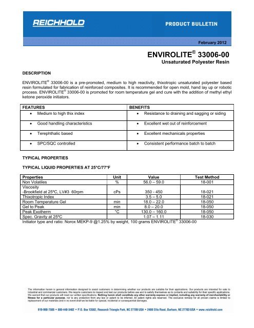 ENVIROLITE 33006-00 - Reichhold