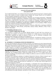 Acta de la VII SesiÃ³n Ordinaria - Facultad de Ciencias Humanas ...